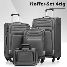 COOLIFE Koffer-Set 4tlg Stoffkoffer Handgepäck TSA-Schloss