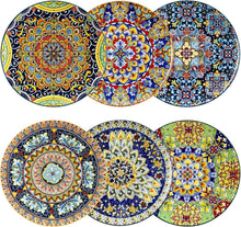 Boho-Stil Speiseteller Set 6er Porzellan, dekoratives Tellerset 10.5in