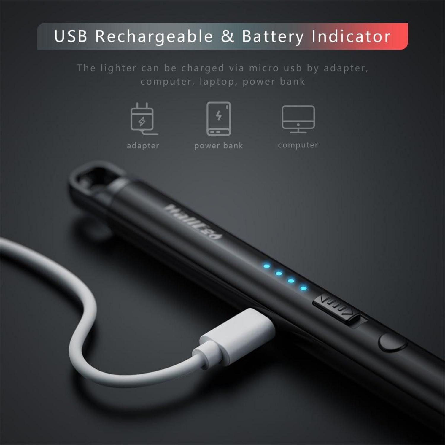2er Set Elektrisches Lichtbogen Feuerzeug USB Aufladbar