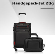 COOLIFE Koffer Trolley Set 2tlg Schwarz+rot TSA-Schloss