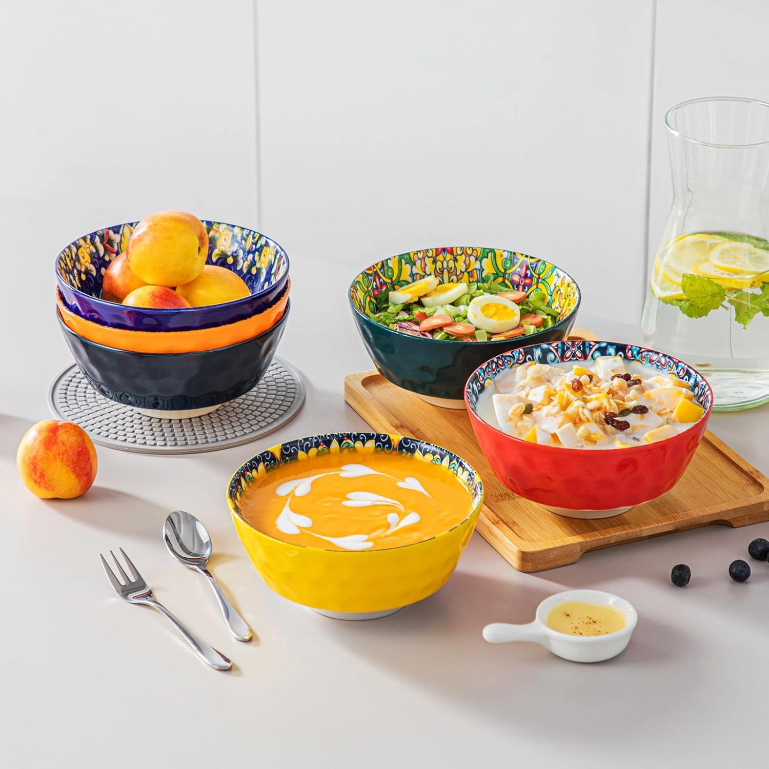 Suppenschalen Set Steinzeug 6 Personen Pastaschalen Müsli 780ML