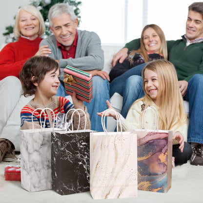 Geschenktüten Kraftpapiertüten mit Henkel 16er Set 21x15x8cm