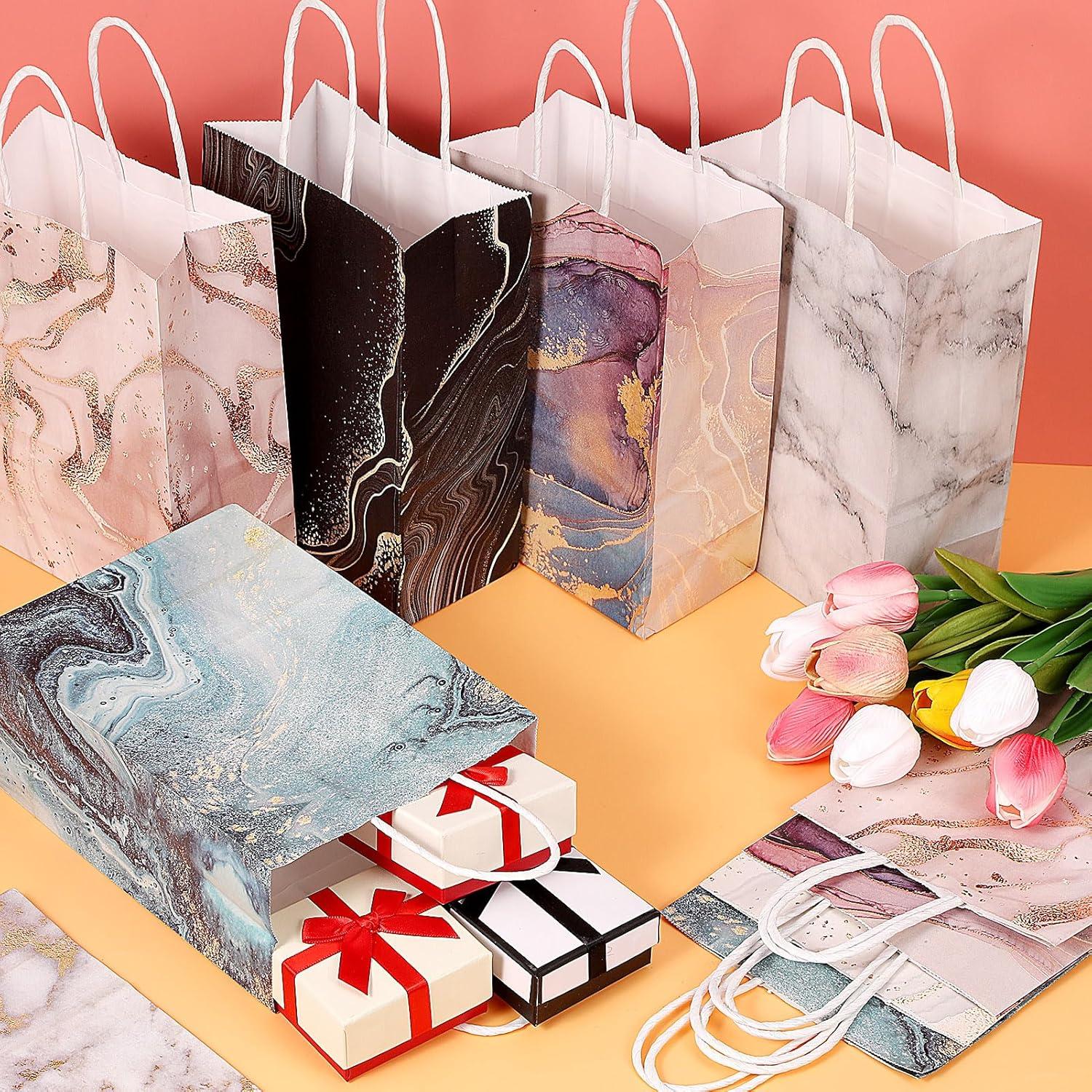 16er Geschenktüten Kraftpapier mit Henkel Geburtstag Hochzeit 21x15x8cm