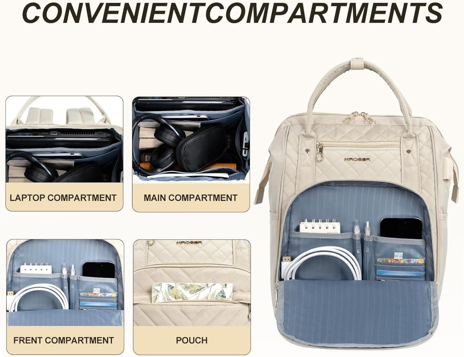 Laptop-Rucksack 17 Zoll Damen Wasserdicht Business Rucksack