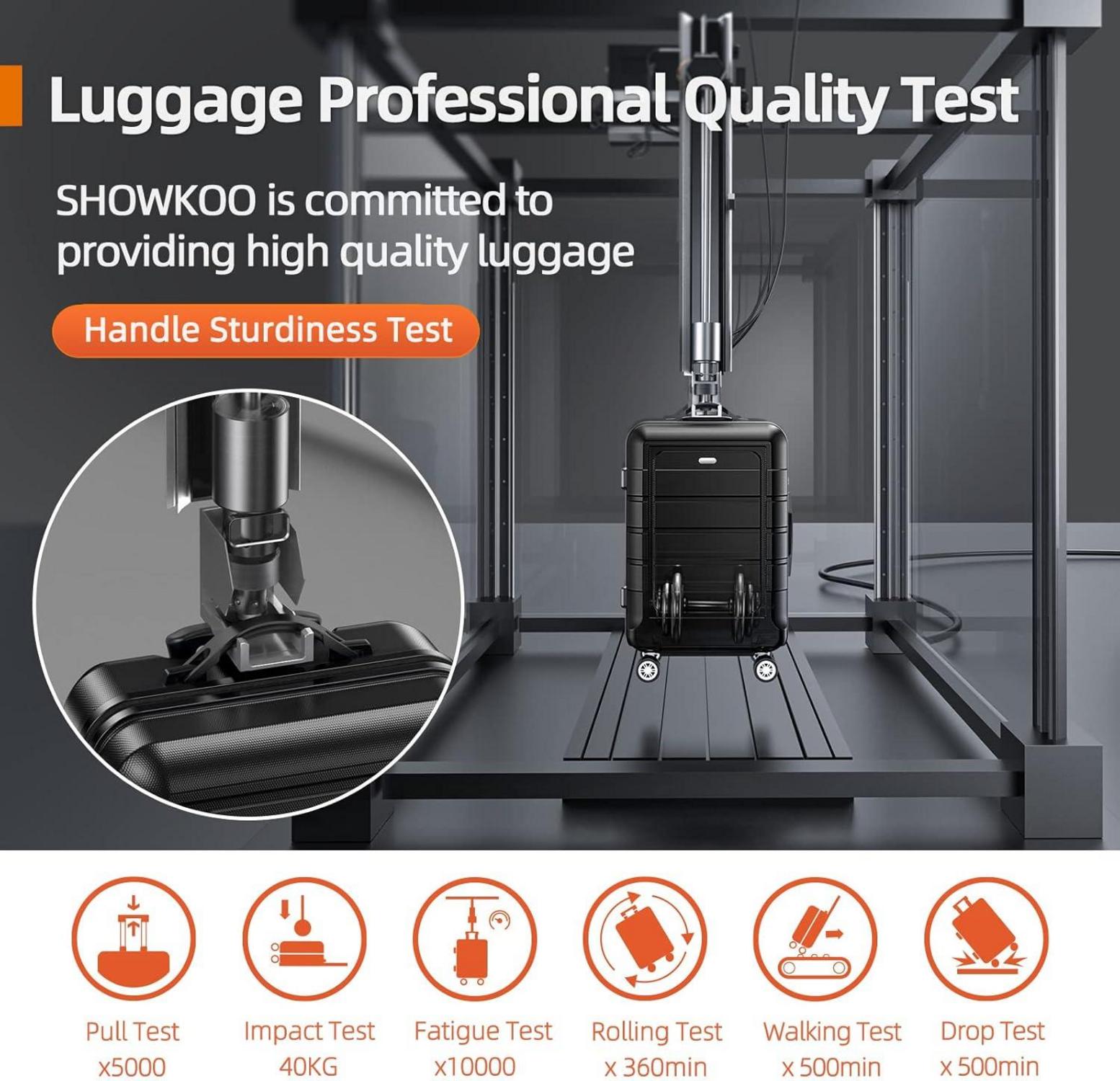 SHOWKOO 2tlg Hartschalenkoffer Set TSA Schwarz 55cm+77cm