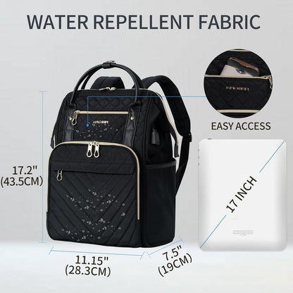 KROSER Laptop-Rucksack 43,2 cm wasserabweisend USB-Anschluss