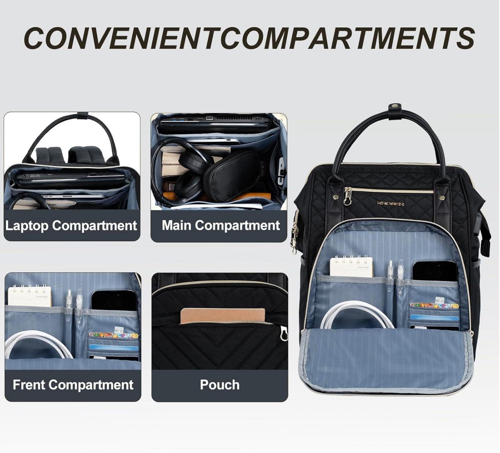 Stilvoller Laptop-Rucksack 17 Zoll wasserabweisend USB-Anschluss