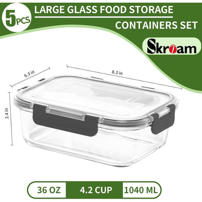 Glas-Frischhaltedosen 10-teiliges Set luftdicht stapelbar