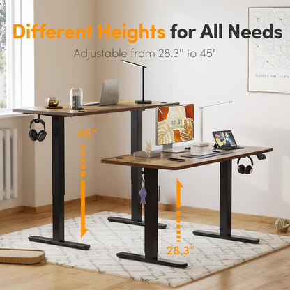 Höhenverstellbarer Schreibtisch 140x60 cm Elektrisch Anti-Kollisions System