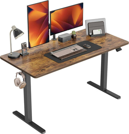 Höhenverstellbarer Elektrischer Schreibtisch 152 x 60 cm Stahl T-Beine