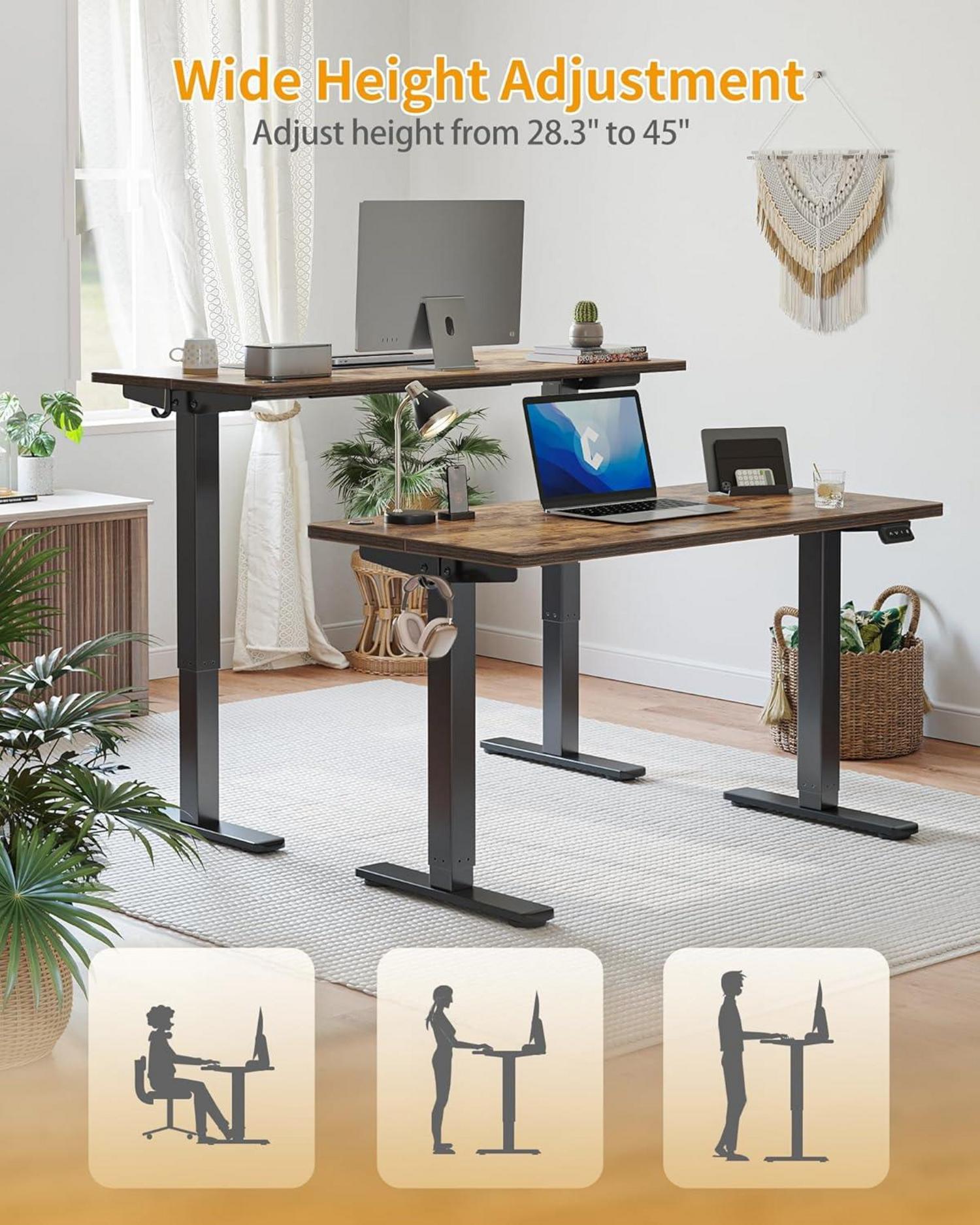 Elektrischer Schreibtisch Höhenverstellbar Tisch 152x60cm Stahl