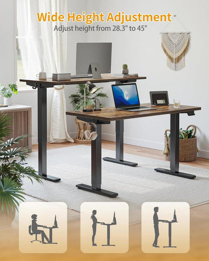 Elektrischer Schreibtisch Höhenverstellbar Tisch 152x60cm Stahl