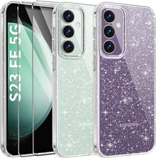 Glitzer Handyhülle Samsung Galaxy S23 FE 5G Schutzfolie Transparent