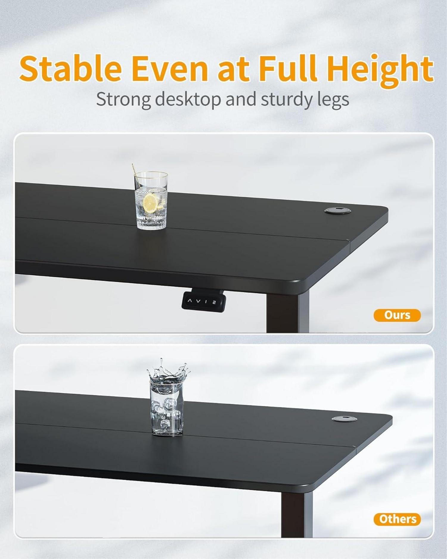 Elektrischer Stehpult Schreibtisch Höhenverstellbar 152x60 cm Schwarz