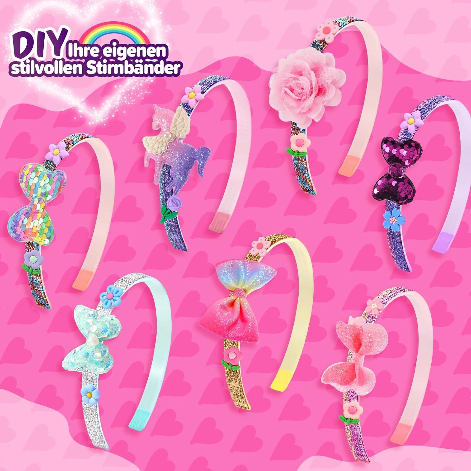 DIY Haarreifen Bastelset für Mädchen ab 6 Jahre - Rosa Box