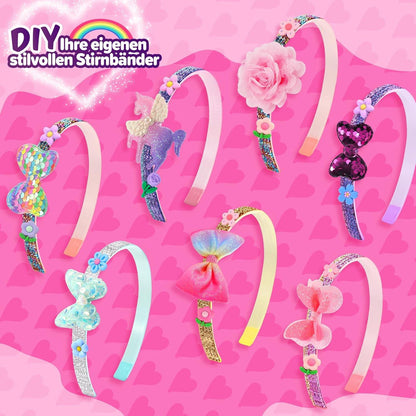 DIY Haarreifen Bastelset für Mädchen ab 6 Jahre - Rosa Box
