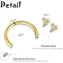 9er Set Labret & Helix Piercing Set Gold 16G Chirurgenstahl