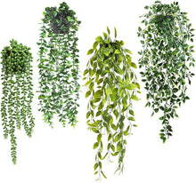 Künstliche Hängepflanzen im Topf Set 4 Stück 65cm Grünpflanze