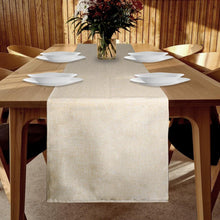 Tischläufer wasserdicht Leinenoptik 40x180 cm Beige