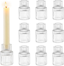 Glas Kerzenhalter Stabkerze Hochzeit Deko 10er Set Transparent