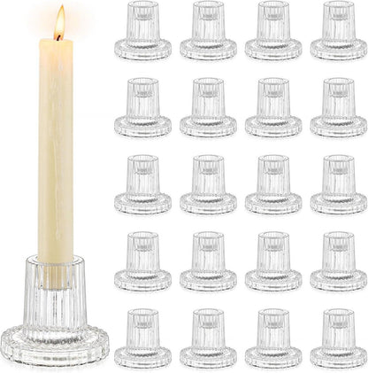 Glas Kerzenhalter Stabkerzen 20er Set Klein Hochzeit Weihnachten Party