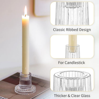 20er Set Glas Kerzenhalter für Stabkerzen - Hochzeit Tischdeko