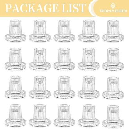 20er Set Glas Kerzenhalter für Stabkerzen - Hochzeit Tischdeko