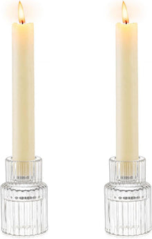 Glas Kerzenhalter Stabkerzen 2er Set Hochzeit Weihnachten Wohnzimmer