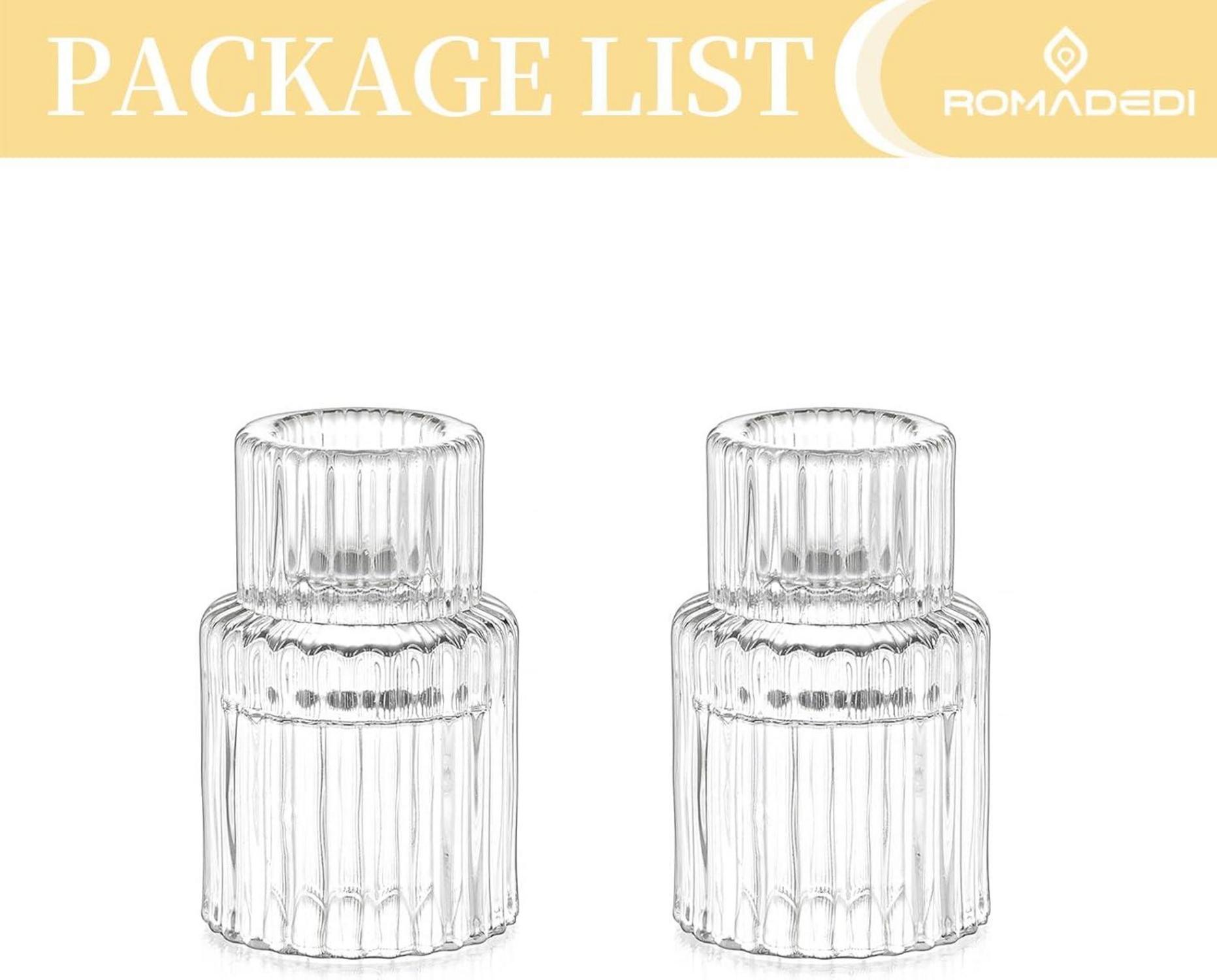 Glas Kerzenhalter Stabkerzen 2er Set Hochzeit Party Wohnzimmer