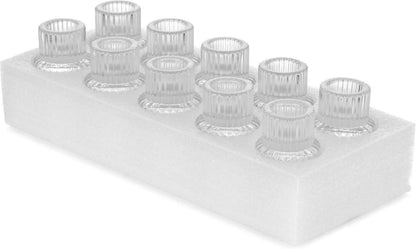 Glas Kerzenhalter für Stabkerzen - 20er Set Vintage Tischdeko Wohnzimmer Advent