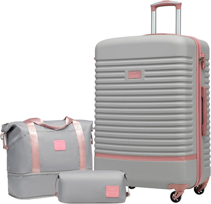 Koffer Trolley Set ABS Hartschale 4 Rollen TSA-Schloss 3tlg