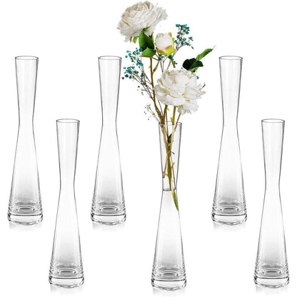Moderne Glasvase 6er Set 24.5cm Hoch Schmal für Blumen