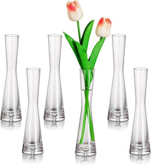 Moderne Glasvase 6er Set 20cm Klein Blumen Deko Vasen hochwertig