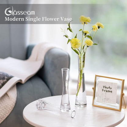 Moderne Glasvase 6er Set 20cm Klein Blumen Deko Vasen hochwertig