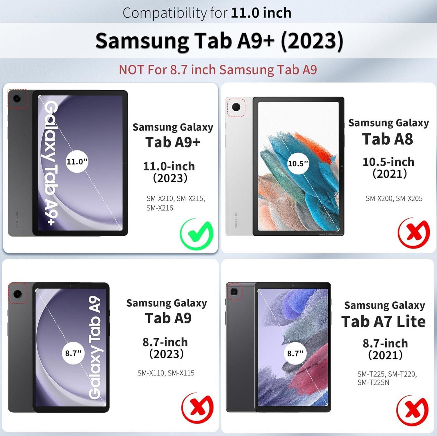 Hülle für Samsung Galaxy Tab A9+ 11 Zoll 2023 Schutzhülle PU