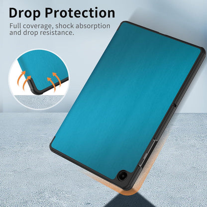 Samsung Galaxy Tab A9+ 11 Zoll 2023 Hülle PU Leder Standfunktion Pfauenblau