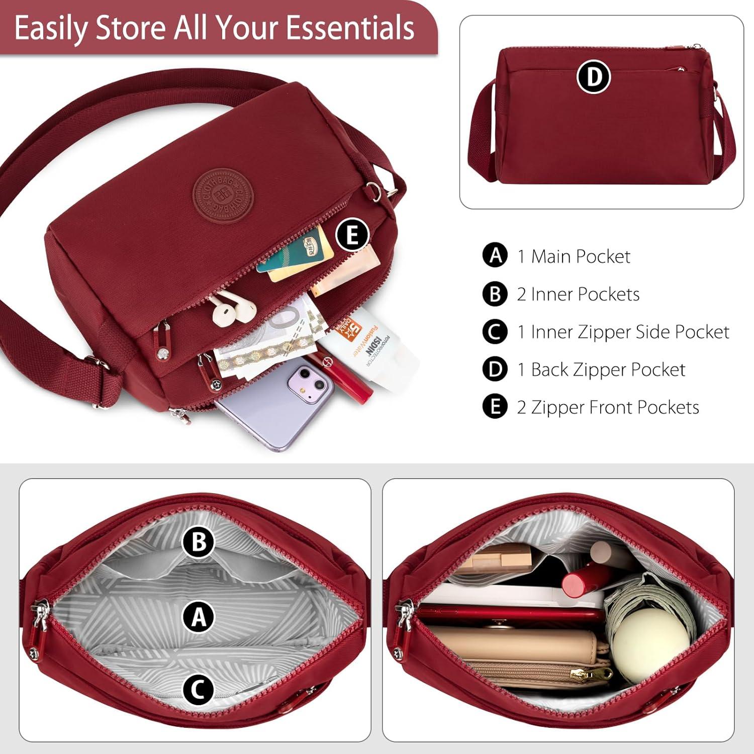 WACCET Umhängetasche Damen Crossbody Bag Verstellbarer Schultergurt Leicht