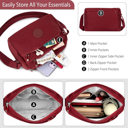 WACCET Umhängetasche Damen Crossbody Bag Verstellbarer Schultergurt Leicht