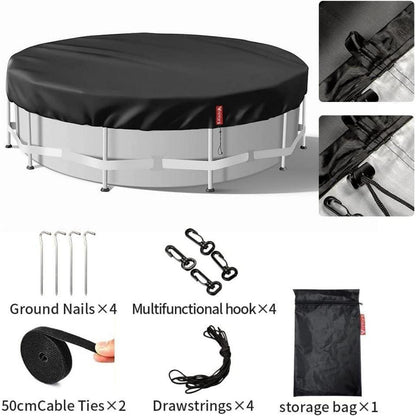 Poolabdeckung 780cm Schwarz – UV-Schutz & Winddicht