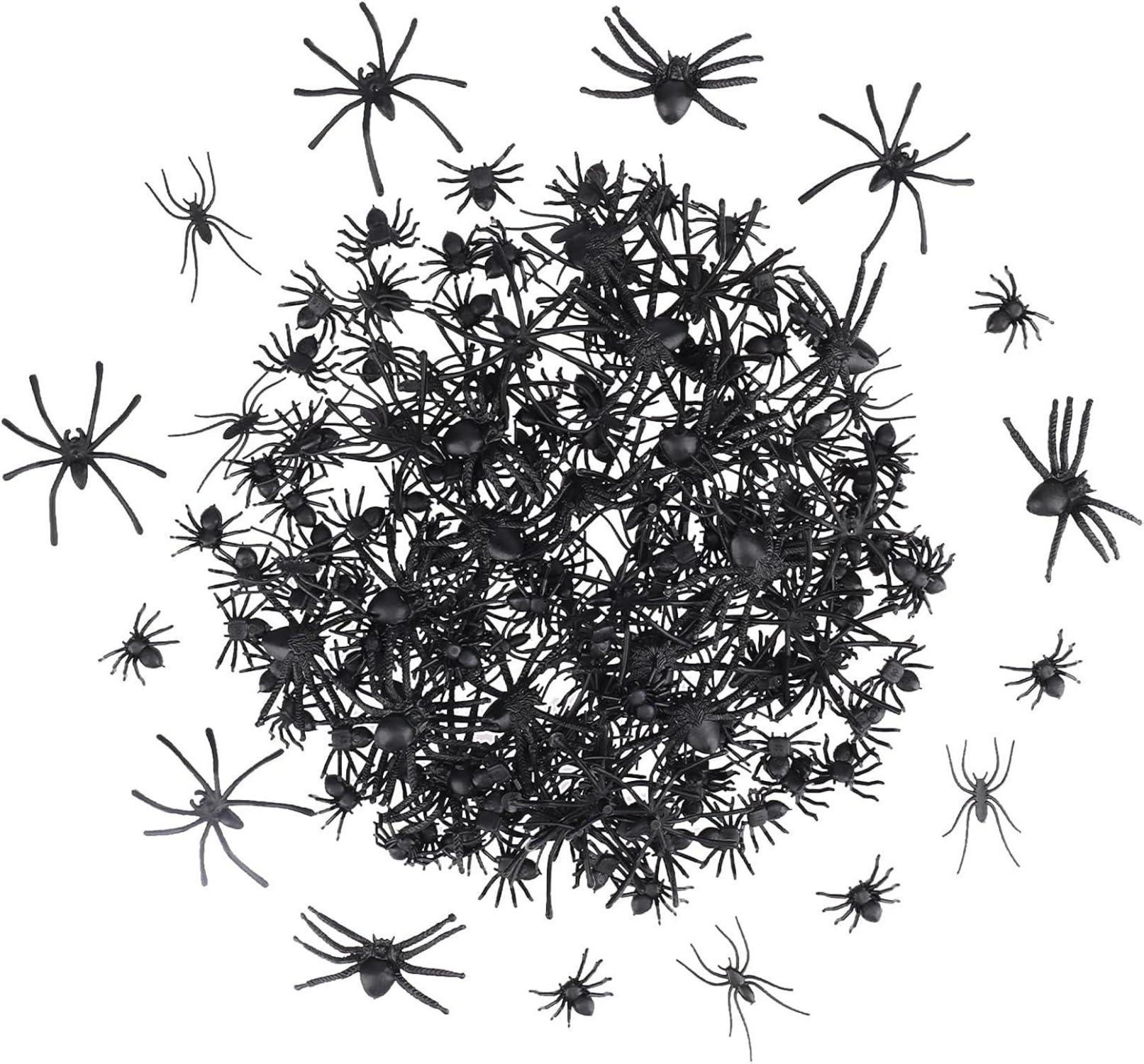190 Stück Realistische Halloween Spinne Deko, 4 Größen Schwarze