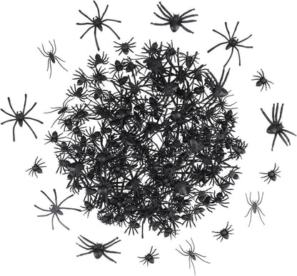 190 Stück Realistische Halloween Spinne Deko, 4 Größen Schwarze
