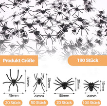 VIKY® 190 Stück Halloween Deko Realistische Spinne