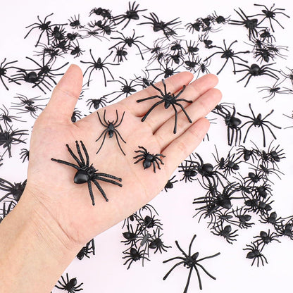 190 Stück Realistische Halloween Spinne Deko, 4 Größen Schwarze