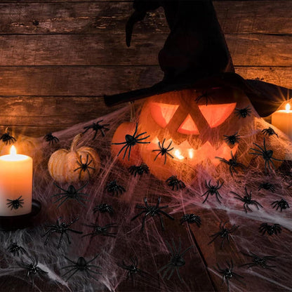 Realistische Halloween Deko Spinne 190 Stück Klein - Kunststoff Spinnen Deko 4 Größen - Halloween Party Dekoration Streich Spielzeug