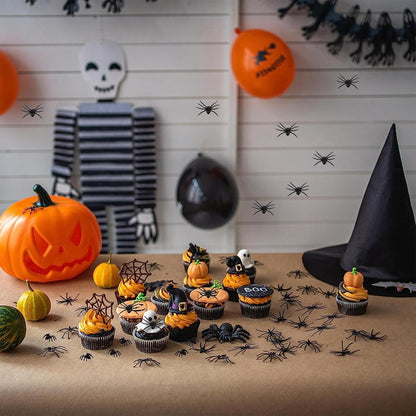 Halloween Deko Realistische Spinne Klein Schwarze Kunststoff Spider 190 Stk