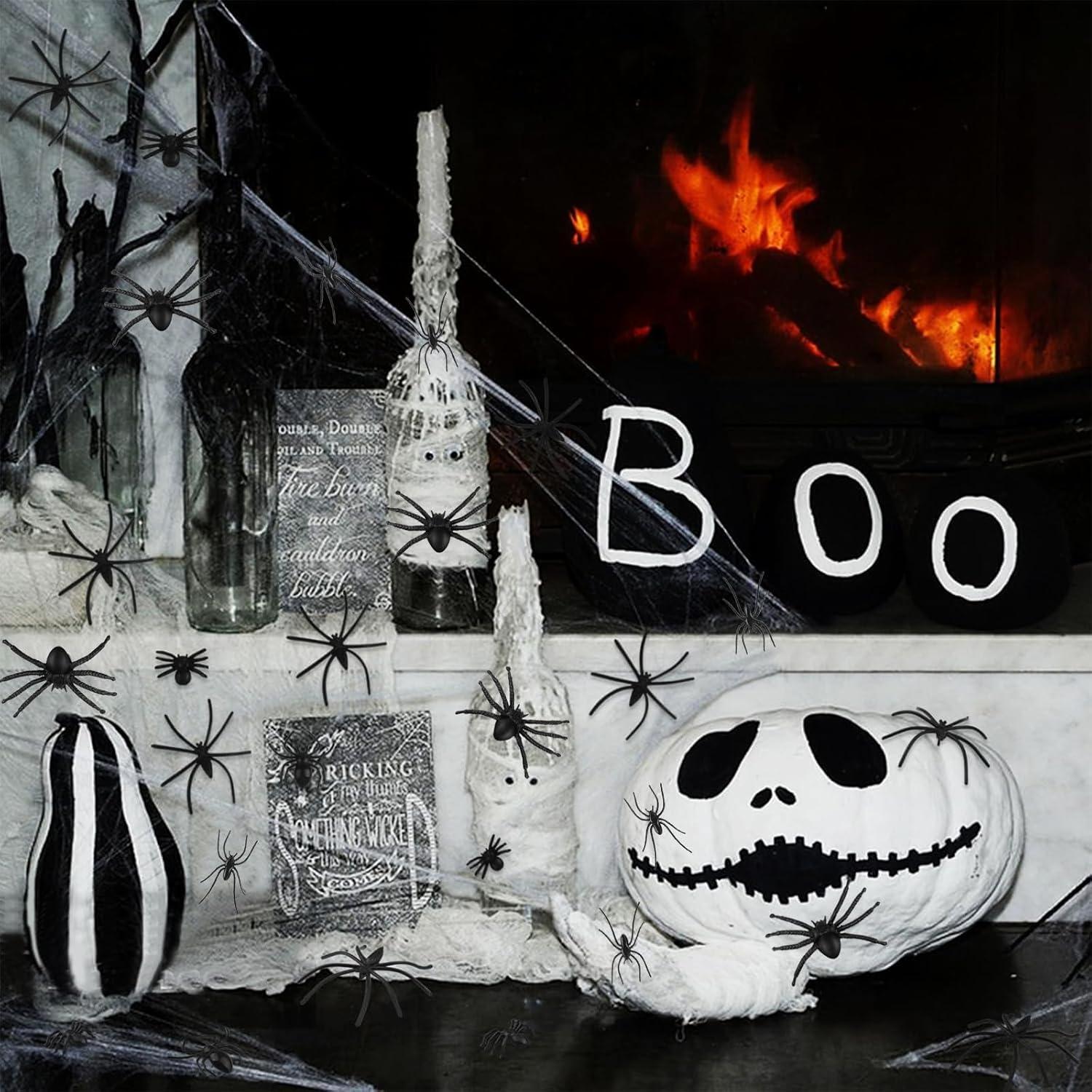 Halloween Deko Realistische Spinne Klein Schwarze Kunststoff Spider 190 Stk