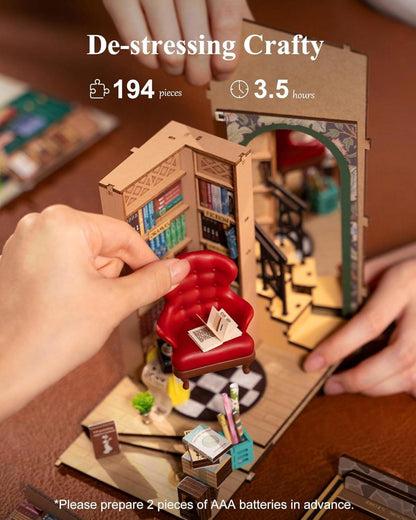 Rolife Book Nook Kit DIY Miniatur 3D Holz Buchstützen Modellbau