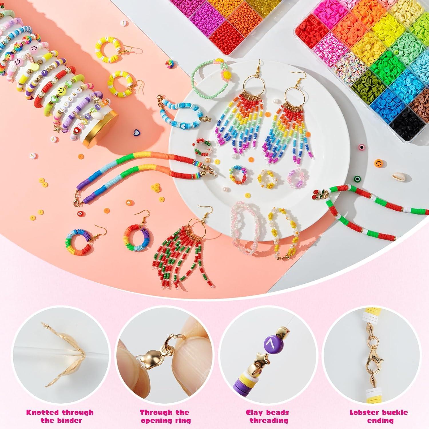 12000+ Perlen Armband Set Glasperlen Polymer Clay Buchstaben Weihnachten Kinder