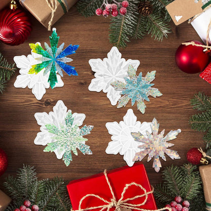 4er Set Weihnachts Harzformen Schneeflocken Silikonform Ornamentformen