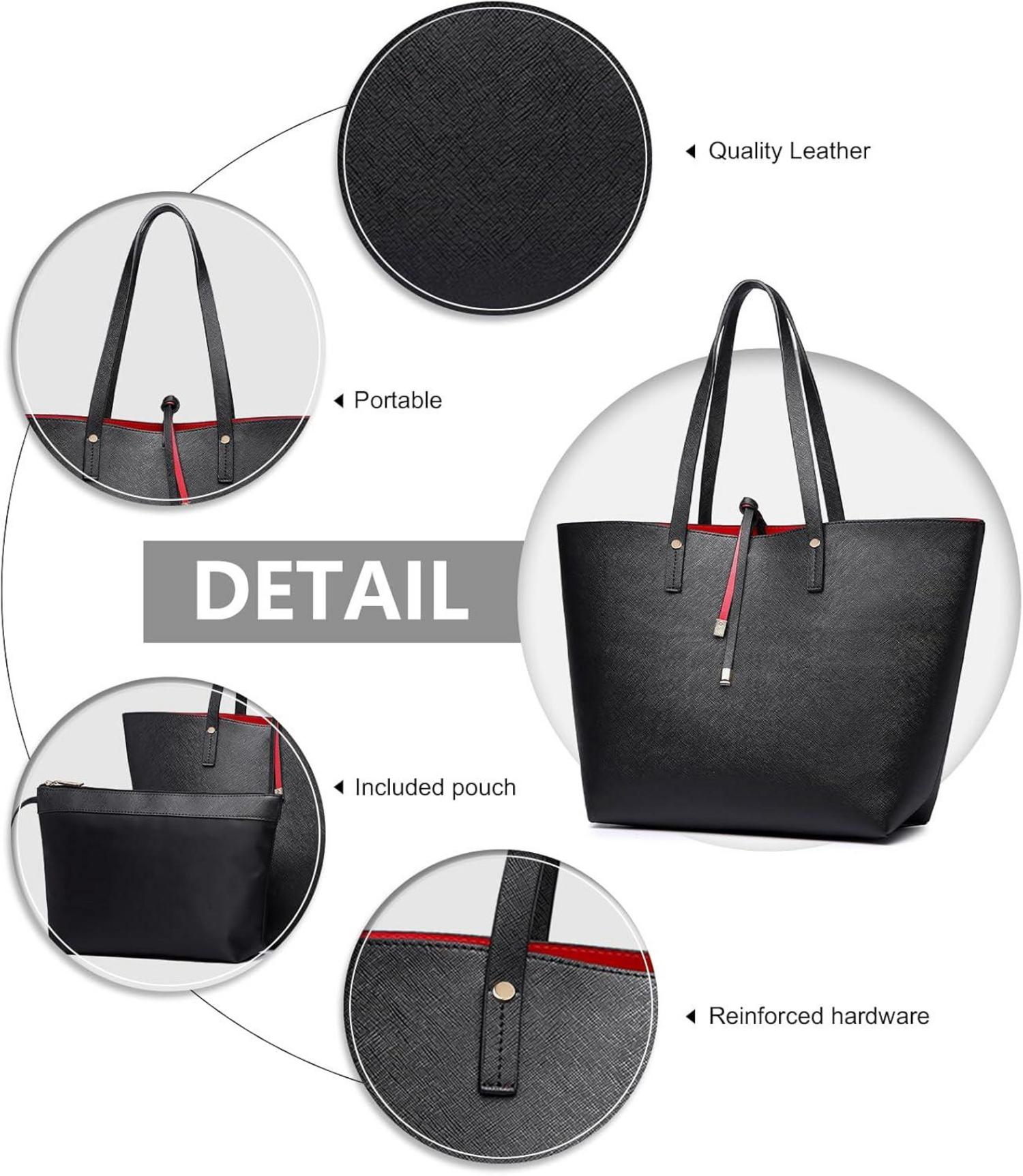 Modische Damen Schultertasche PU-Leder 2-teilig Handtaschen Set